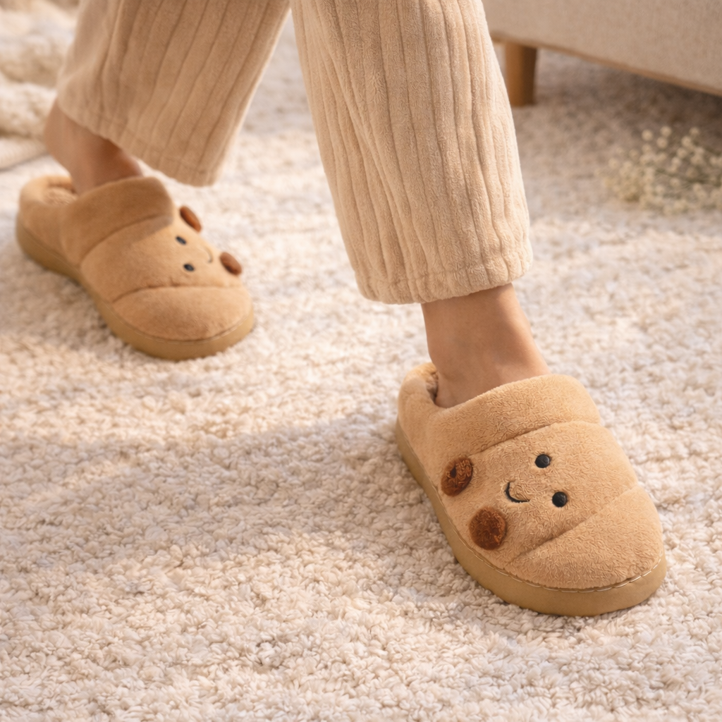 Warm Furry Croissant Slippers