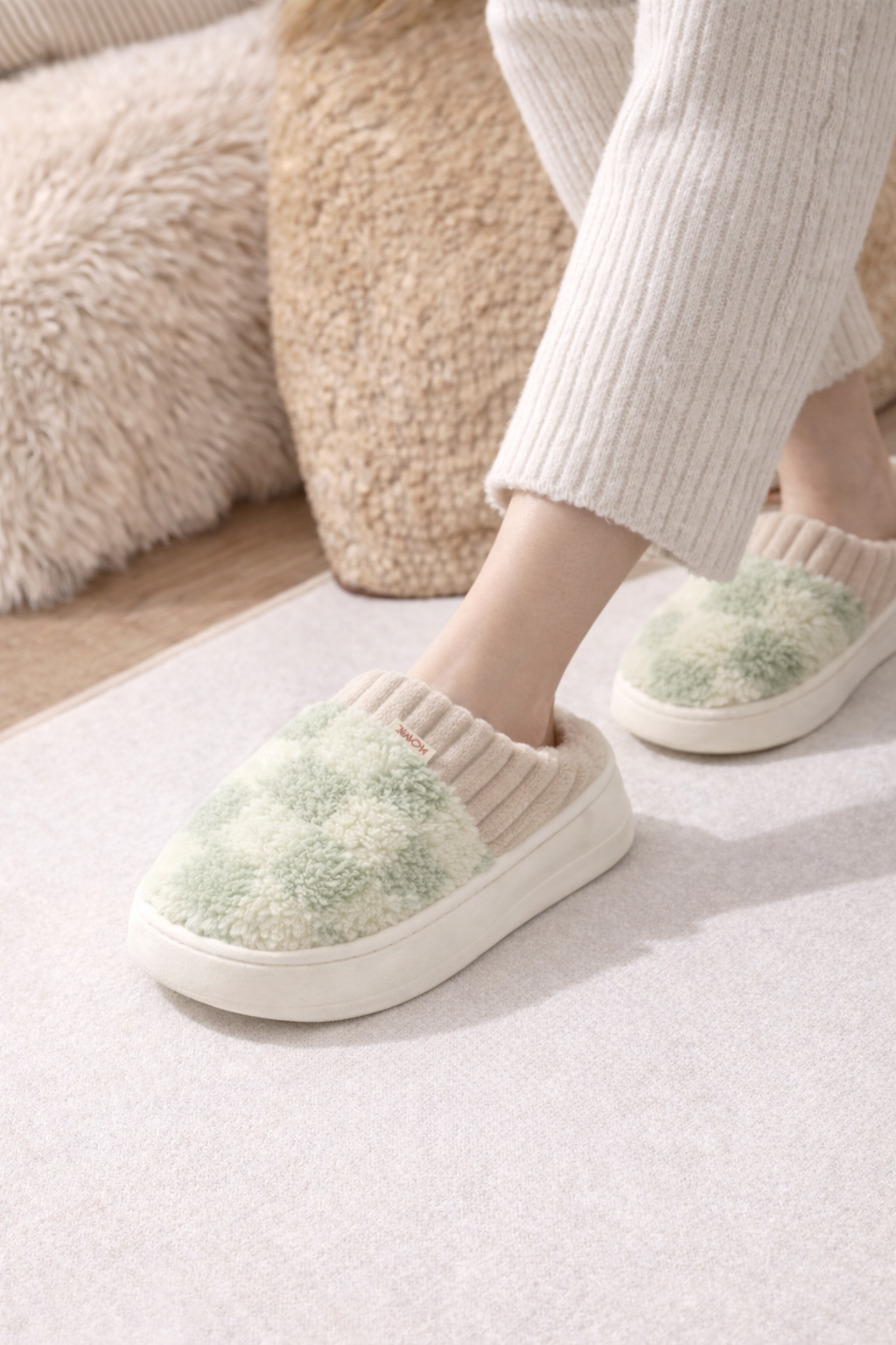 Cozy Winter Plaid Slippers