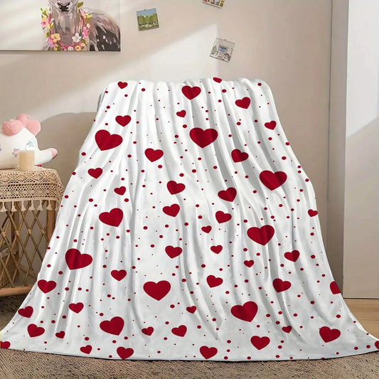Cozy Heart Flannel Blanket