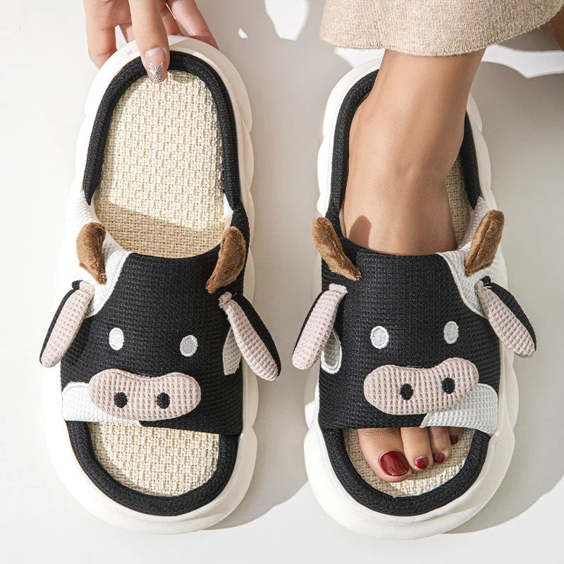 Cozy Cow Furry Slippers