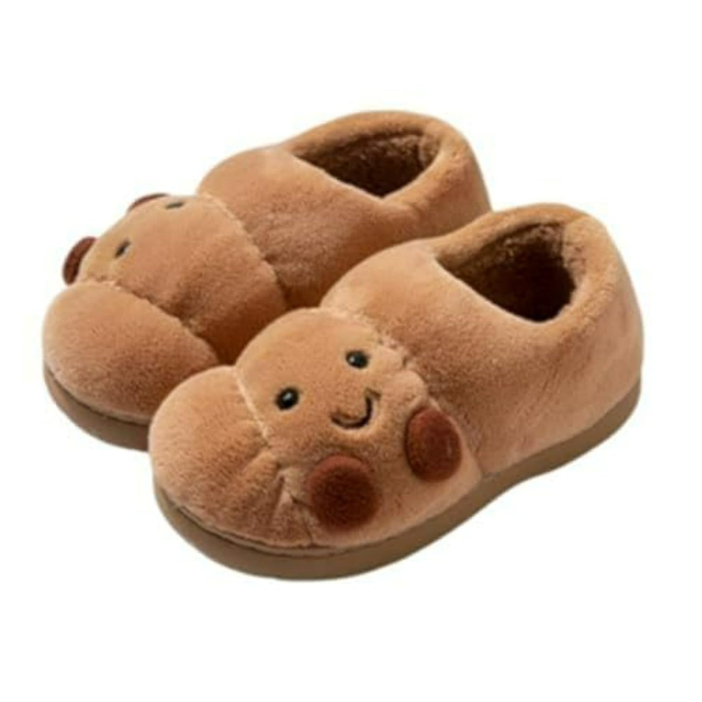 Croissant Fuzzy Slippers Women Open Back& Closed Back Cute House Shoes 1.4” Y2k Aesthetic Warm Non-Slip Indoor Fluffy Slippers