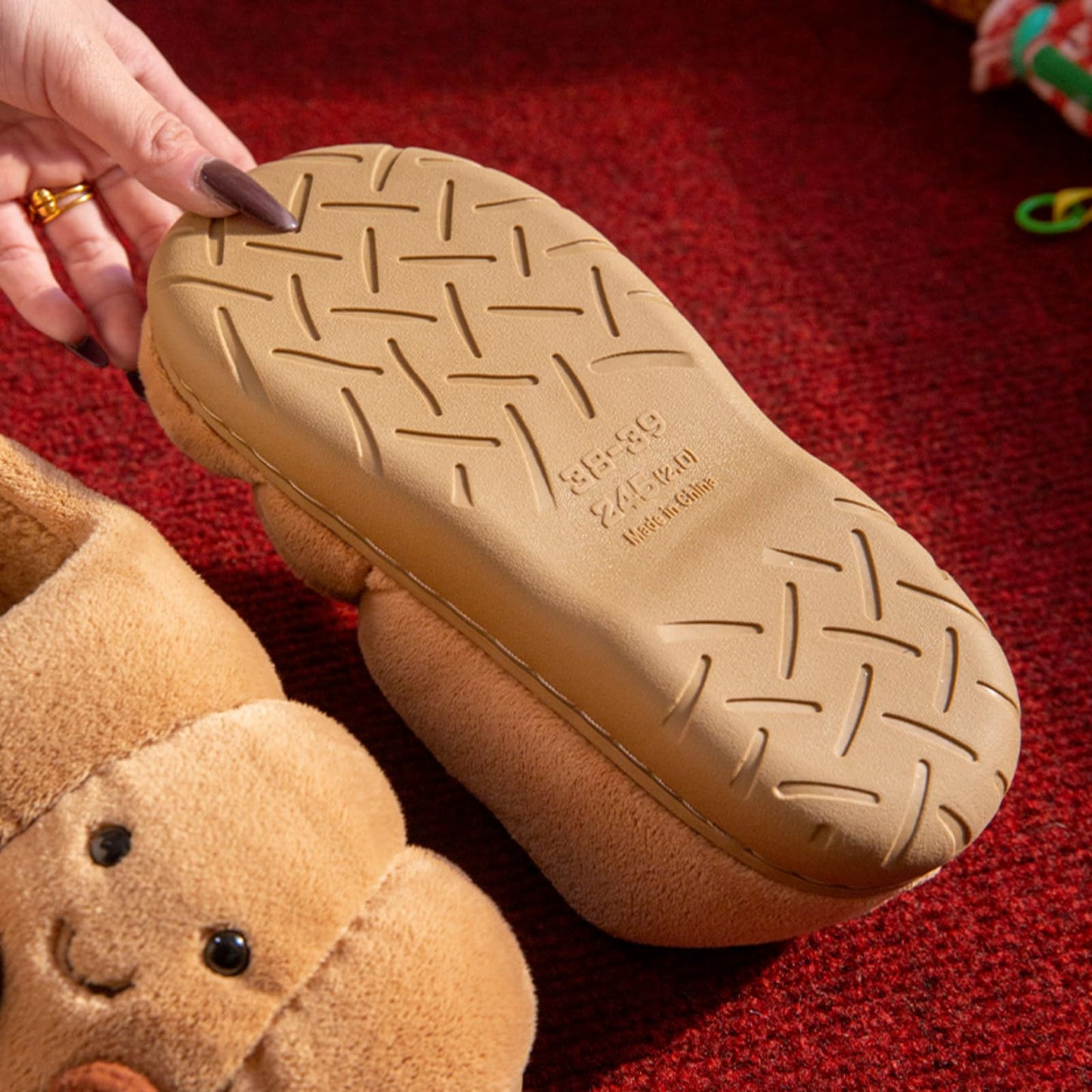 Croissant Fuzzy Slippers Women Open Back& Closed Back Cute House Shoes 1.4” Y2k Aesthetic Warm Non-Slip Indoor Fluffy Slippers
