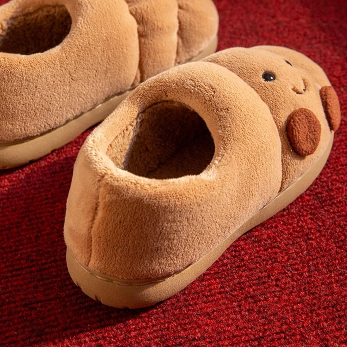 Croissant Fuzzy Slippers Women Open Back& Closed Back Cute House Shoes 1.4” Y2k Aesthetic Warm Non-Slip Indoor Fluffy Slippers