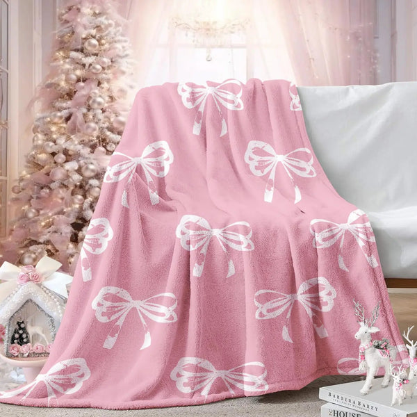 Pink Bow Cozy Blanket