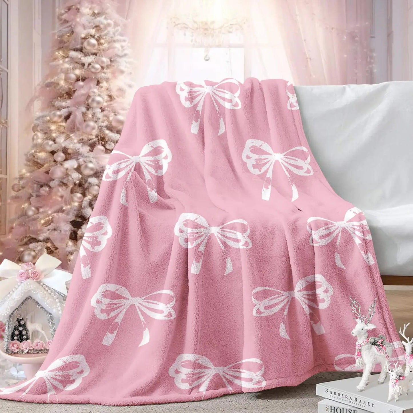 Pink Bow Cozy Blanket