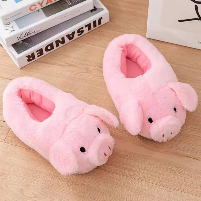 Adorable Cartoon Pig Shoes Cozy and Soft Non-slip Indoor Footwear Woman Home Slippers for Bedroom Living Room Daily Wear Shoes