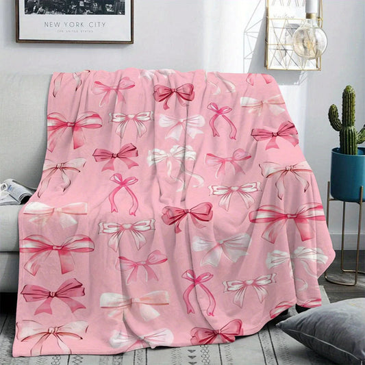 Cozy Pink Bow Blanket