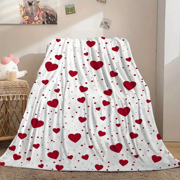 Cozy Heart Flannel Blanket