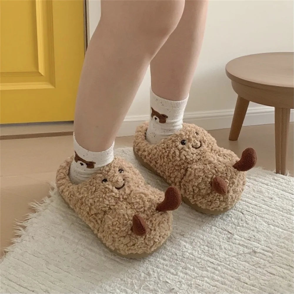Cozy Peanut Plush Slippers