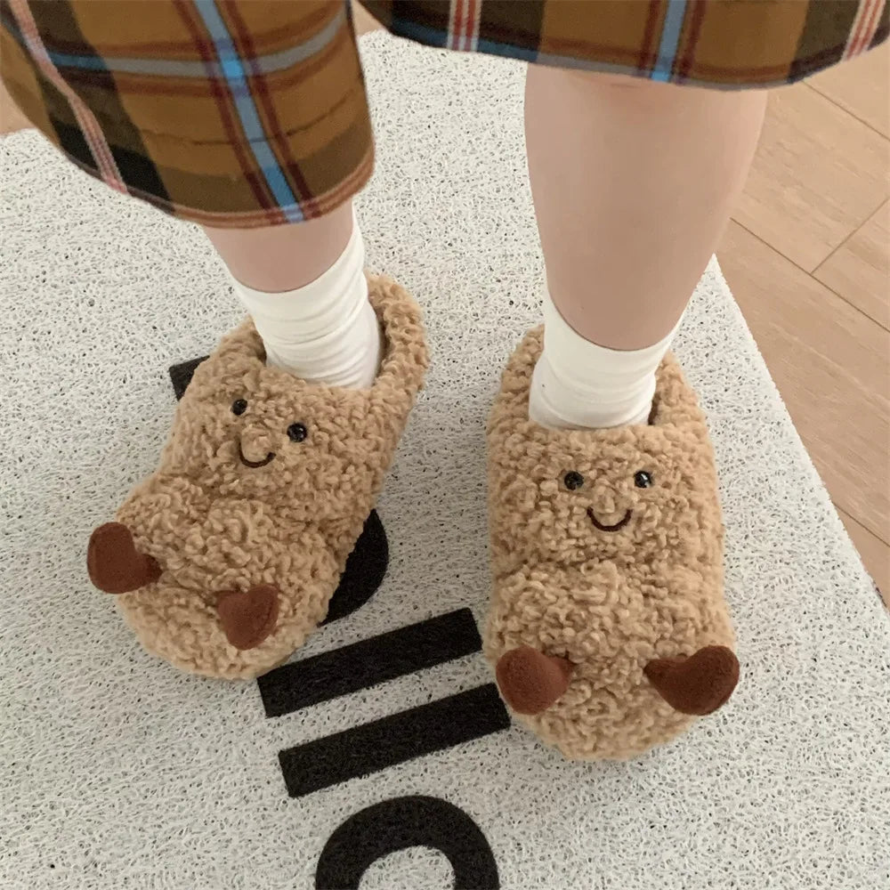 Cozy Peanut Plush Slippers
