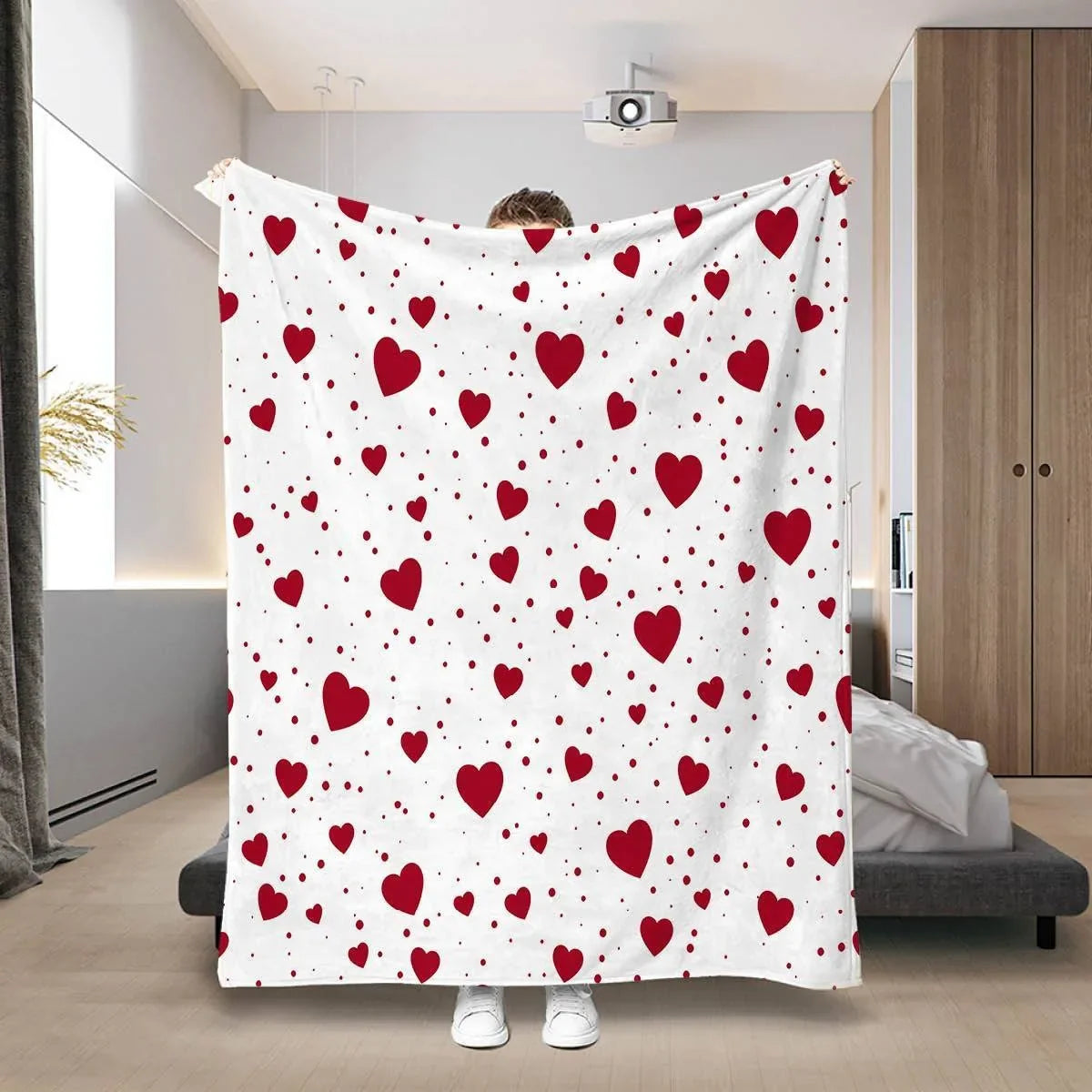 Cozy Heart Flannel Blanket