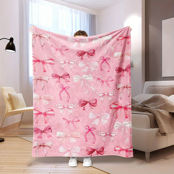 Cozy Pink Bow Blanket