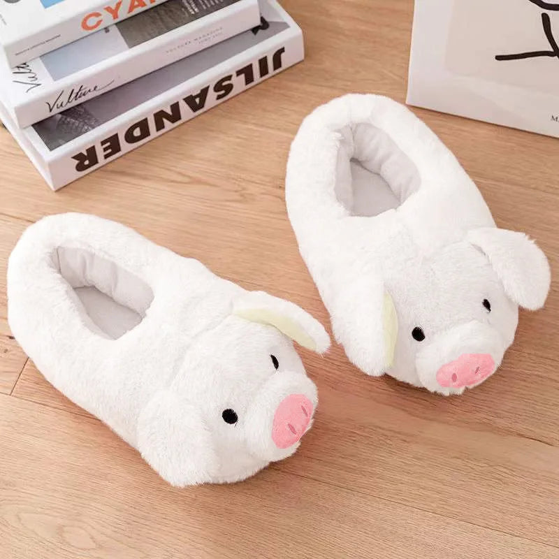 Adorable Cartoon Pig Shoes Cozy and Soft Non-slip Indoor Footwear Woman Home Slippers for Bedroom Living Room Daily Wear Shoes