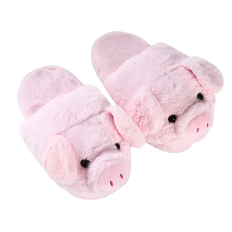 Adorable Cartoon Pig Shoes Cozy and Soft Non-slip Indoor Footwear Woman Home Slippers for Bedroom Living Room Daily Wear Shoes