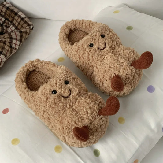 Cozy Peanut Plush Slippers