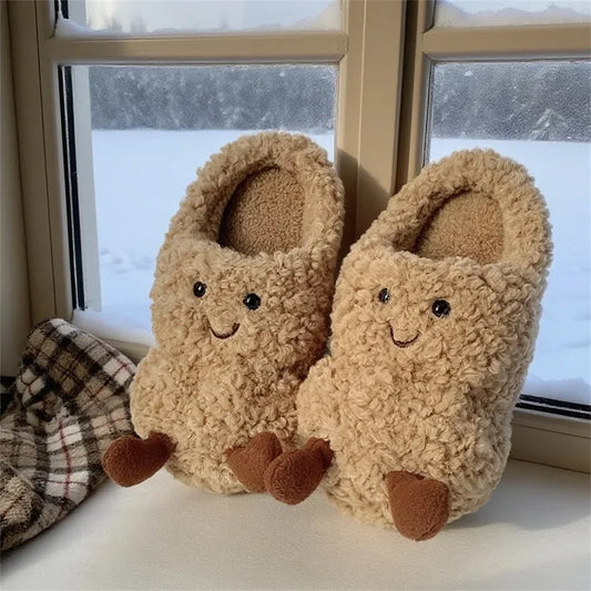 Cozy Peanut Plush Slippers